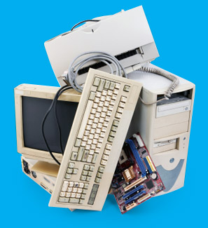 Old IT equipment, reeady to be recycled